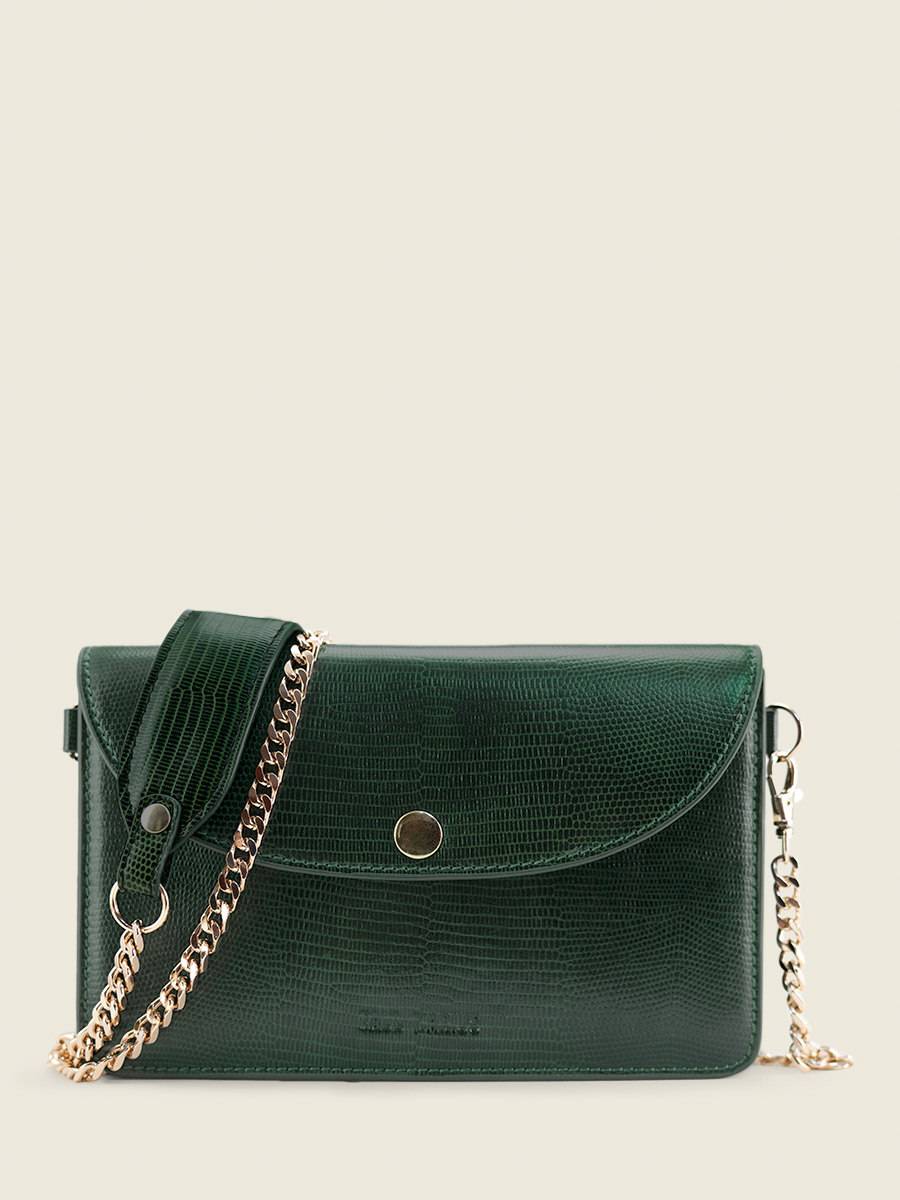 foto-vista-frontale-borsa-pochette-in-pelle-verde-bertille-1960-paul-marius-w44-l-dg