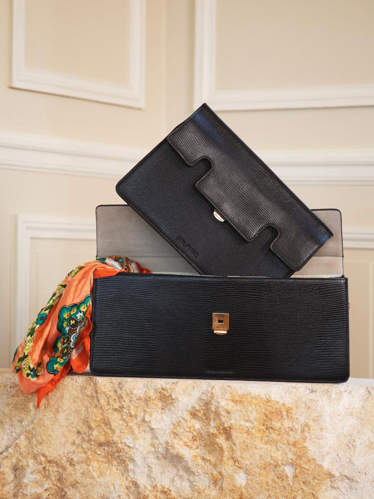 foto-vista-zoom-materiale-borsa-baguette-in-pelle-nera-corvino-gabrielle-ultra-long-1960-paul-marius-w42l-l-b