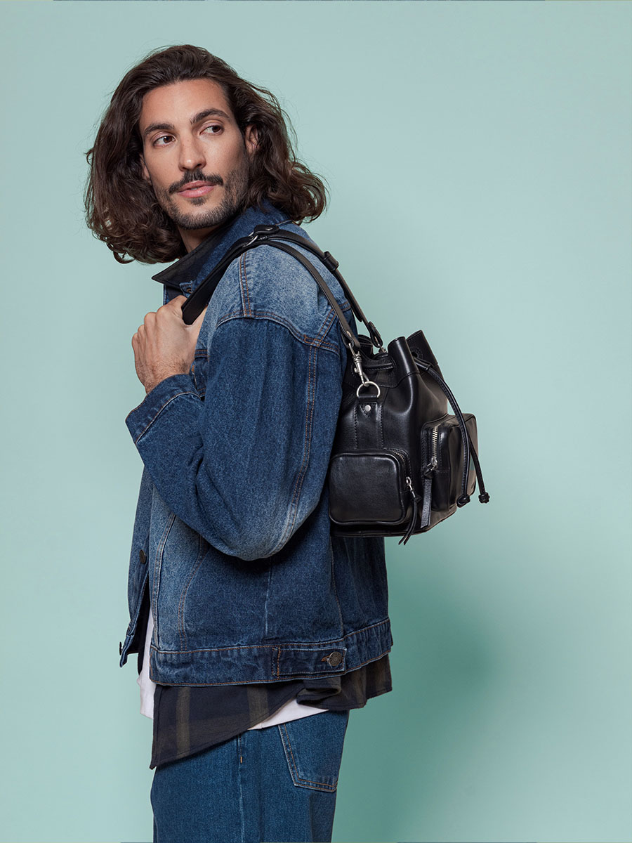 borsa-a-secchiello-in-pelle-leseau-90s-nera-vista-zoom-materiale-w57-b