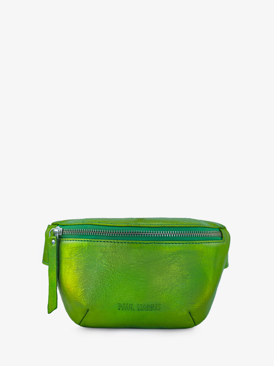 foto-vista-frontale-marsupio-in-pelle-verde-metallizzato-donna-labanane-xs-assenzio-paul-marius-m503xs-gr-b