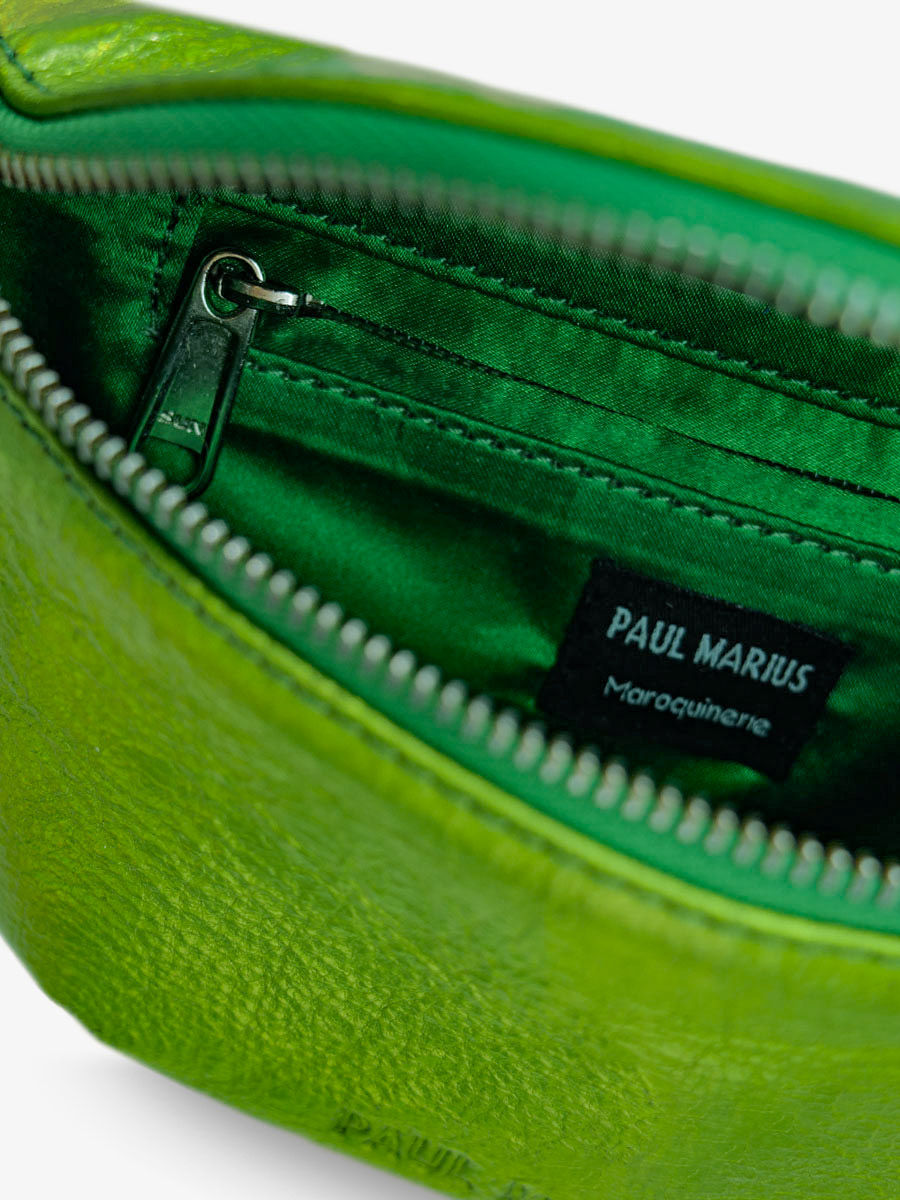 foto-vista-interna-mini-marsupio-in-pelle-verde-metallizzato-donna-labanane-xs-assenzio-paul-marius-m503xs-gr-b