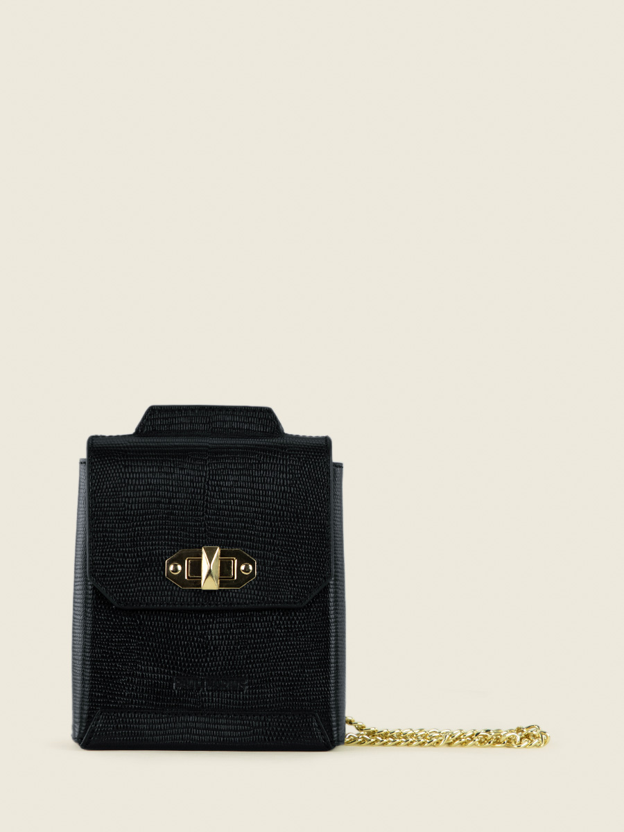 foto-vista-frontale-borsa-telefono-in-pelle-nera-corvino-agathe-1960-paul-marius-m70-l-b