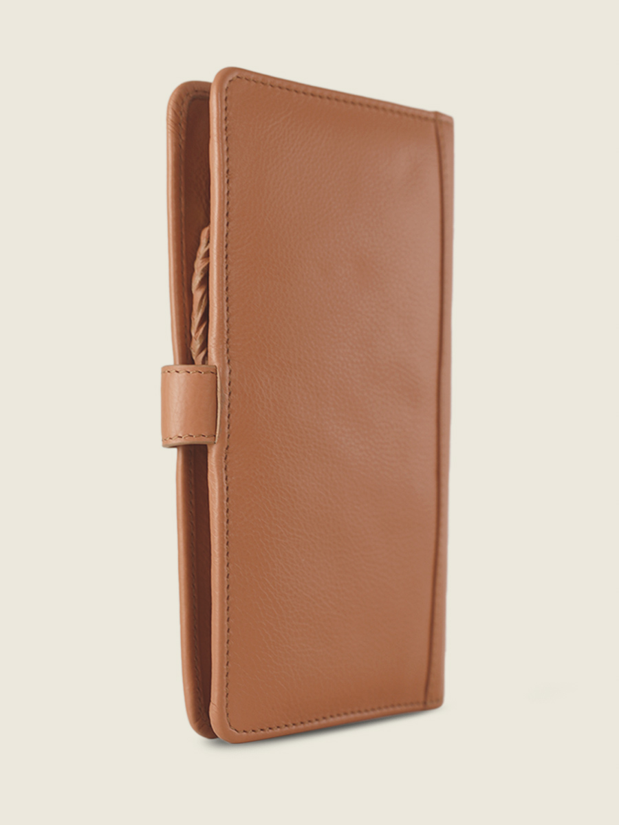 foto-vista-laterale-portafoglio-in-pelle-marrone-charlotte-n2-art-deco-Caramello-paul-marius-m67-ad-ca