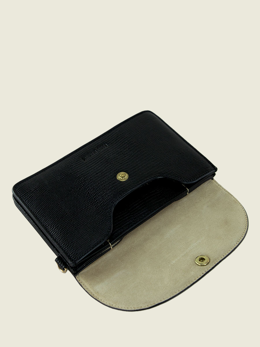 foto-vista-portafoglio-borsa-pochette-in-pelle-nera-d'ambra-bertille-1960-paul-marius-w44-l-b