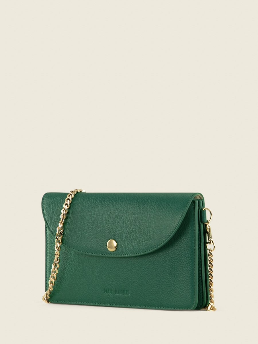 foto-vista-lato-borsa-pochette-in-pelle-verde-bertille-azur-verde-imperial-paul-marius-w44-az-gr