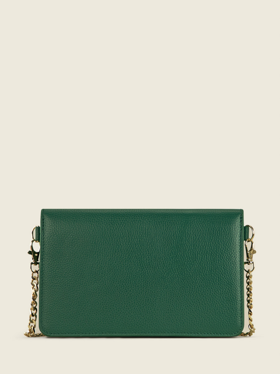 foto-vista-dietro-borsa-pochette-in-pelle-verde-bertille-azur-verde-imperiale-paul-marius-w44-az-gr