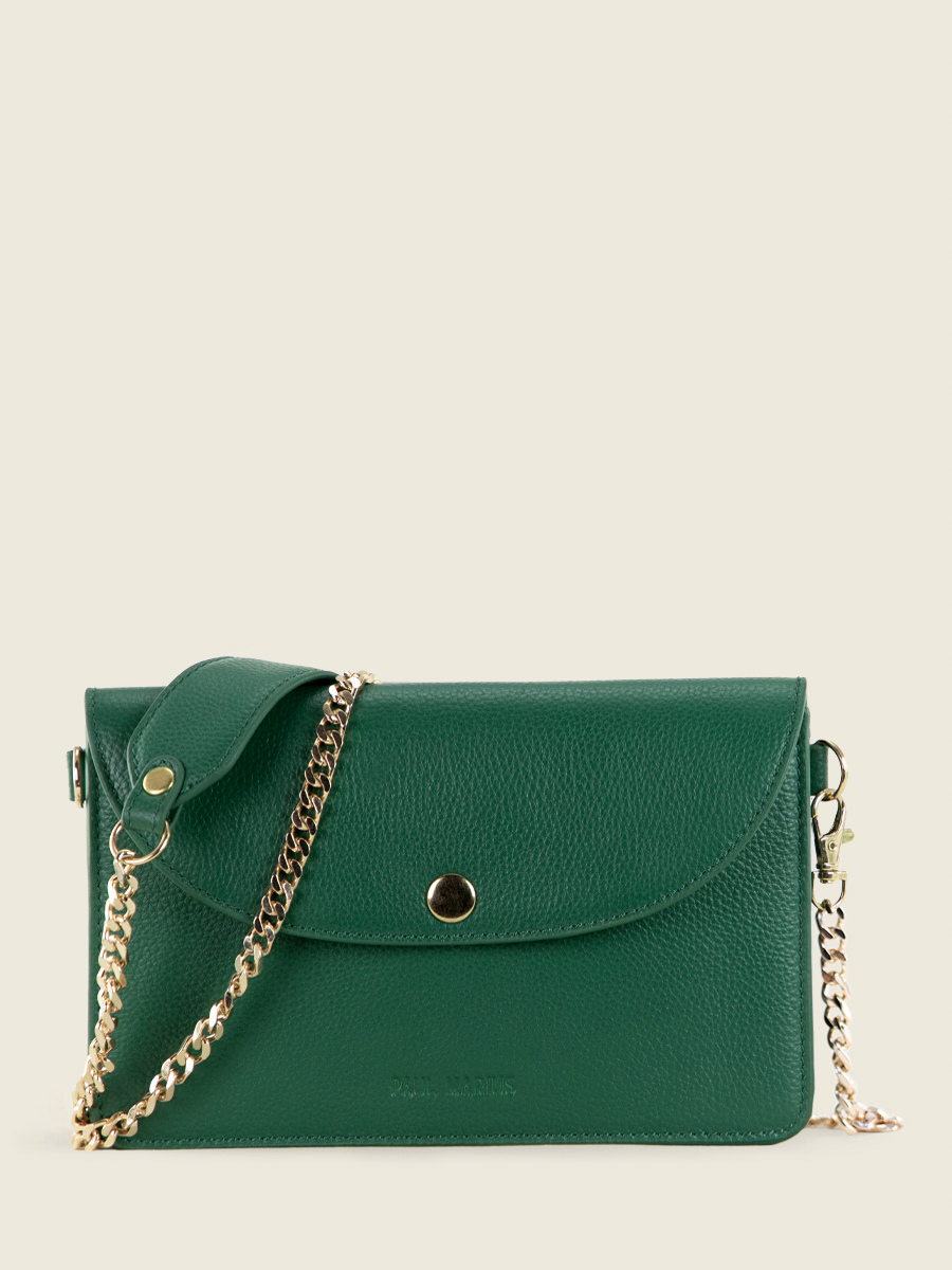 foto-vista-frontale-borsa-pochette-in-pelle-verde-bertille-azur-verde-imperial-paul-marius-w44-az-gr