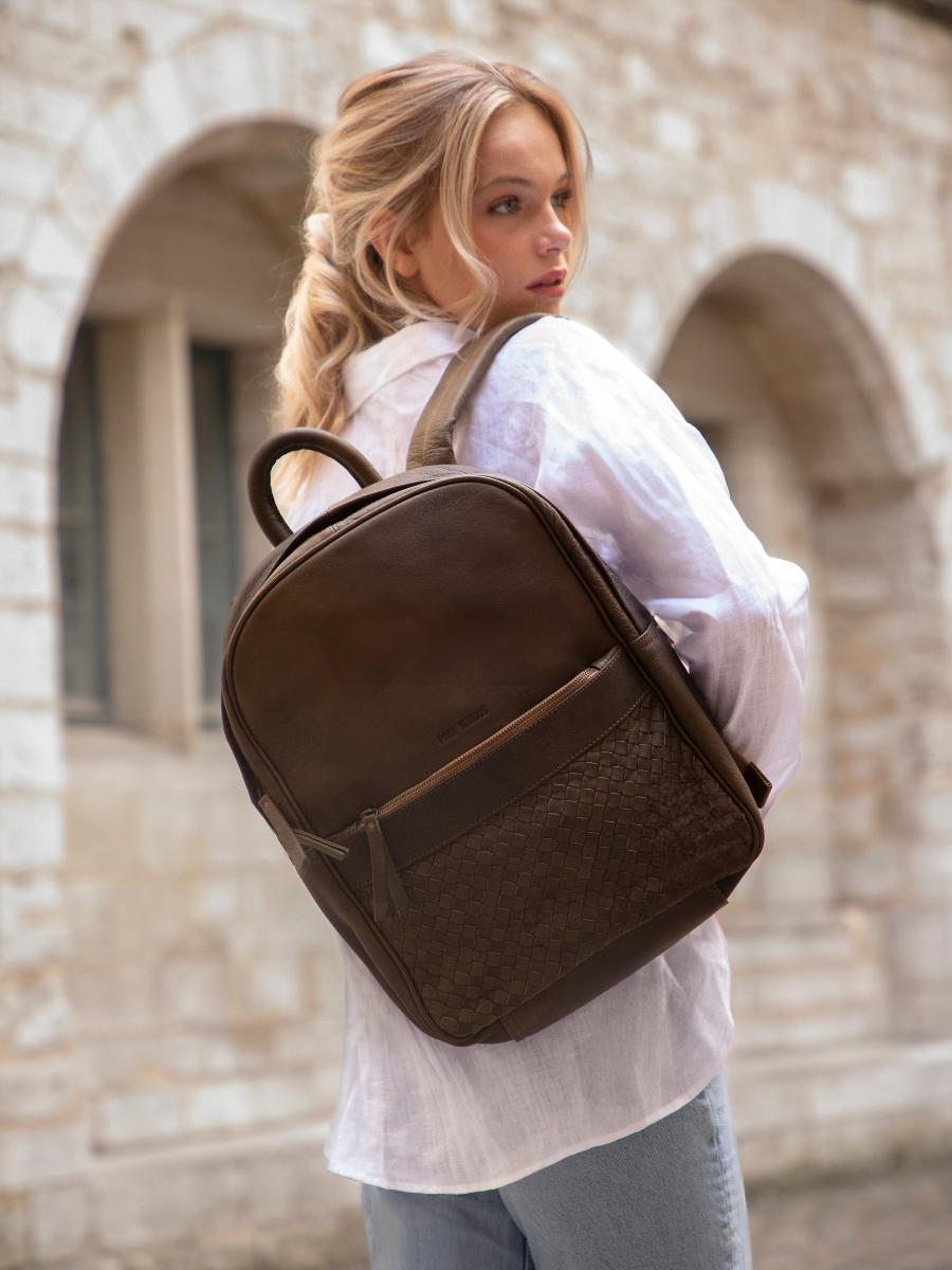 foto-vista-frontale-zaino-in-pelle-kaki-lebordelais-kaki-paul-marius-m201w-k