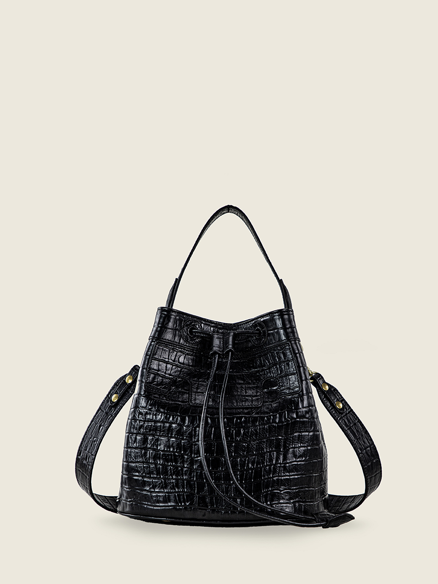 foto-vista-frontale-borsa-a-secchiello-in-pelle-nera-corvino-capucine-heritage-paul-marius-w39-cr-b