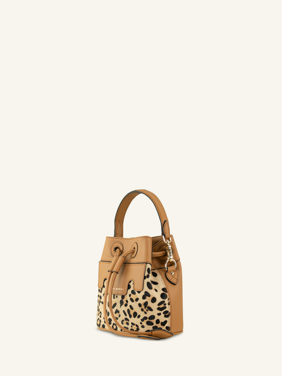 mini-borsa-a-secchiello-in-pelle-Capucine XS-leopardata-beige-vista-laterale-W39XS BEI