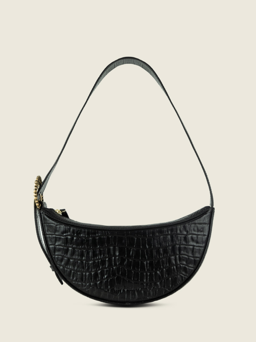 foto-vista-frontale-borsa-a-mezzaluna-in-pelle-nera-celeste-heritage-nero-corvino-paul-marius-w50-cr-b