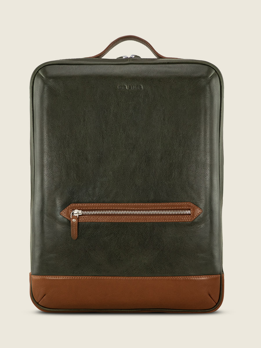 foto-vista-frontale-zaino-in-pelle-verde-marrone-la-suite-charles-verde-inglese-naturale-paul-marius-b11-gr-l