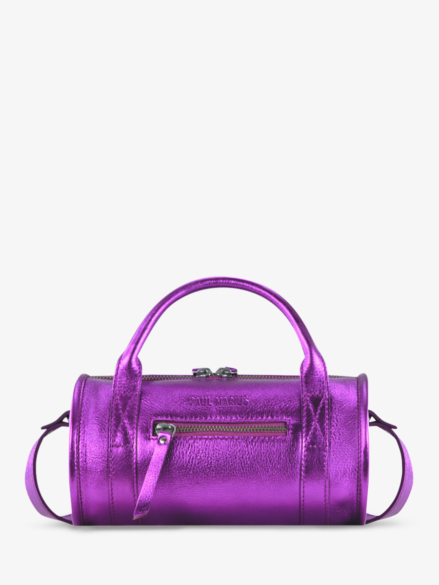 foto-vista-frontale-borsa-a-tramonto-in-pelle-viola-metallizzata-charlie-bonbon-paul-marius-w30-m-p