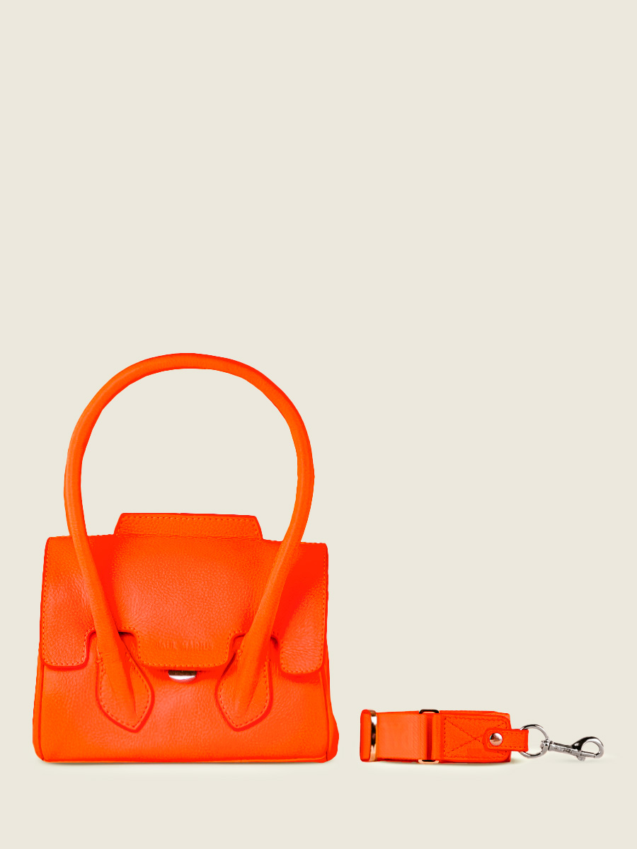 foto-vista-lato-mini-borsa-a-mano-in-pelle-arancione-colette-xs-neon-paul-marius-w28xs-ne-o