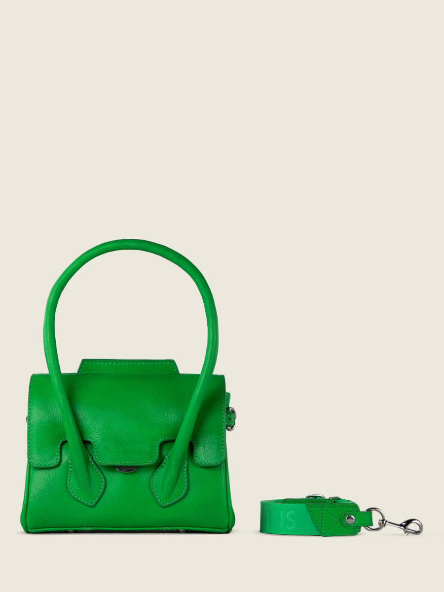 foto-vista-frontale-mini-borsa-a-mano-in-pelle-verde-colette-xs-neon-paul-marius-w28xs-ne-gr