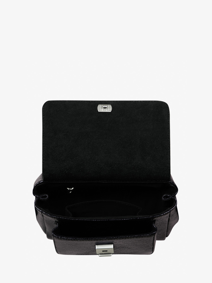 foto-vista-interna-mini-borsa-a-tramoggia-in-pelle-nera-scintillante-diane-xs-eclipse-paul-marius-w35xs-m-b