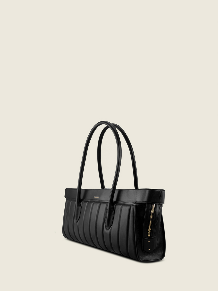 borsa-da-viaggio-imbottita-eros-ultra-long-sellerie-nera-vista-laterale-w52l-mat-s-b