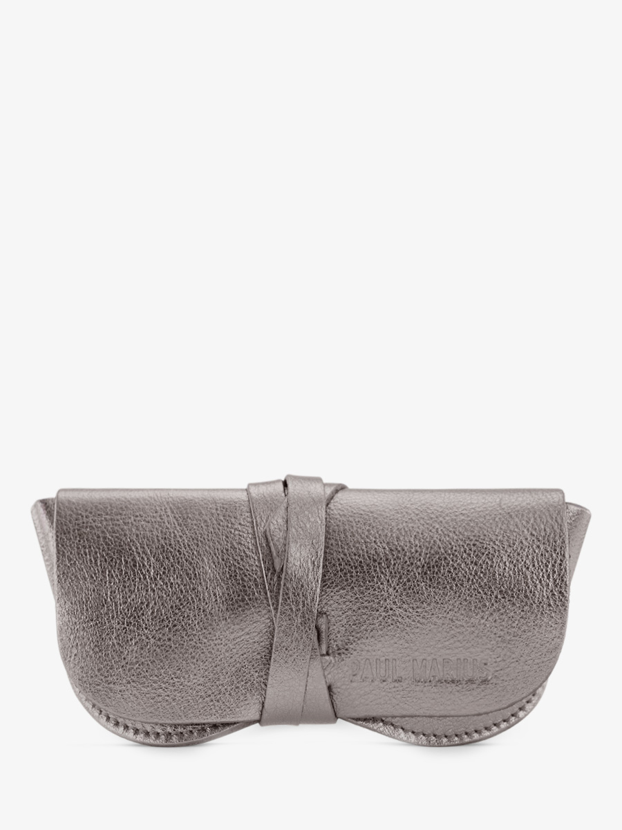 foto-vista-frontale-custodia-per-occhiali-in-pelle-argento-custodia-per-occhiali-in-acciaio-paul-marius-m49-gm