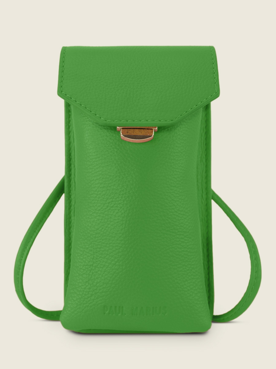 foto-vista-frontale-borsa-telefono-in-pelle-verde-eva-sorbet-kiwi-paul-marius-m71-sb-gr