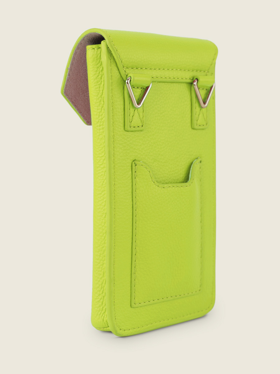 foto-vista-posteriore-borsa-telefono-in-pelle-verde-eva-sorbet-mela-paul-marius-m71-sb-lgr