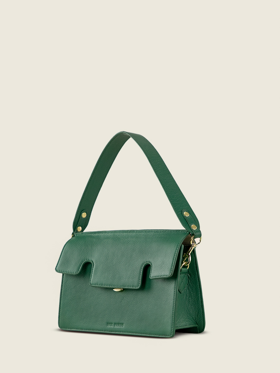 foto-vista-dietro-borsa-baguette-in-pelle-verde-gabrielle-azur-verde-imperiale-paul-marius-w42-az-gr