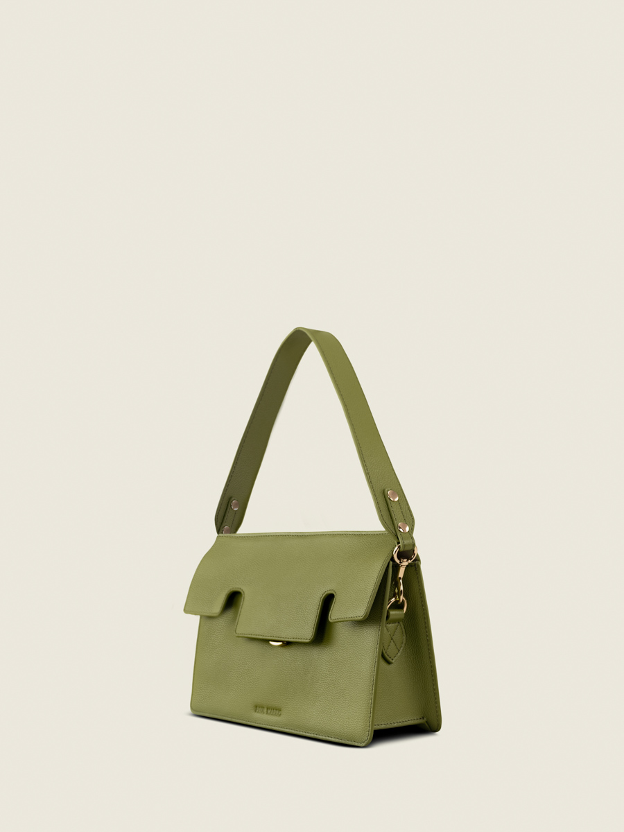 borsa-baguette-in-pelle-gabrielle-verde-oliva-vista-laterale-w42-gr-o