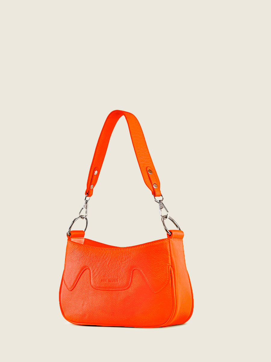 foto-vista-lato-borsa-a-mezzaluna-in-pelle-arancione-garance-neon-paul-marius-w40-ne-o