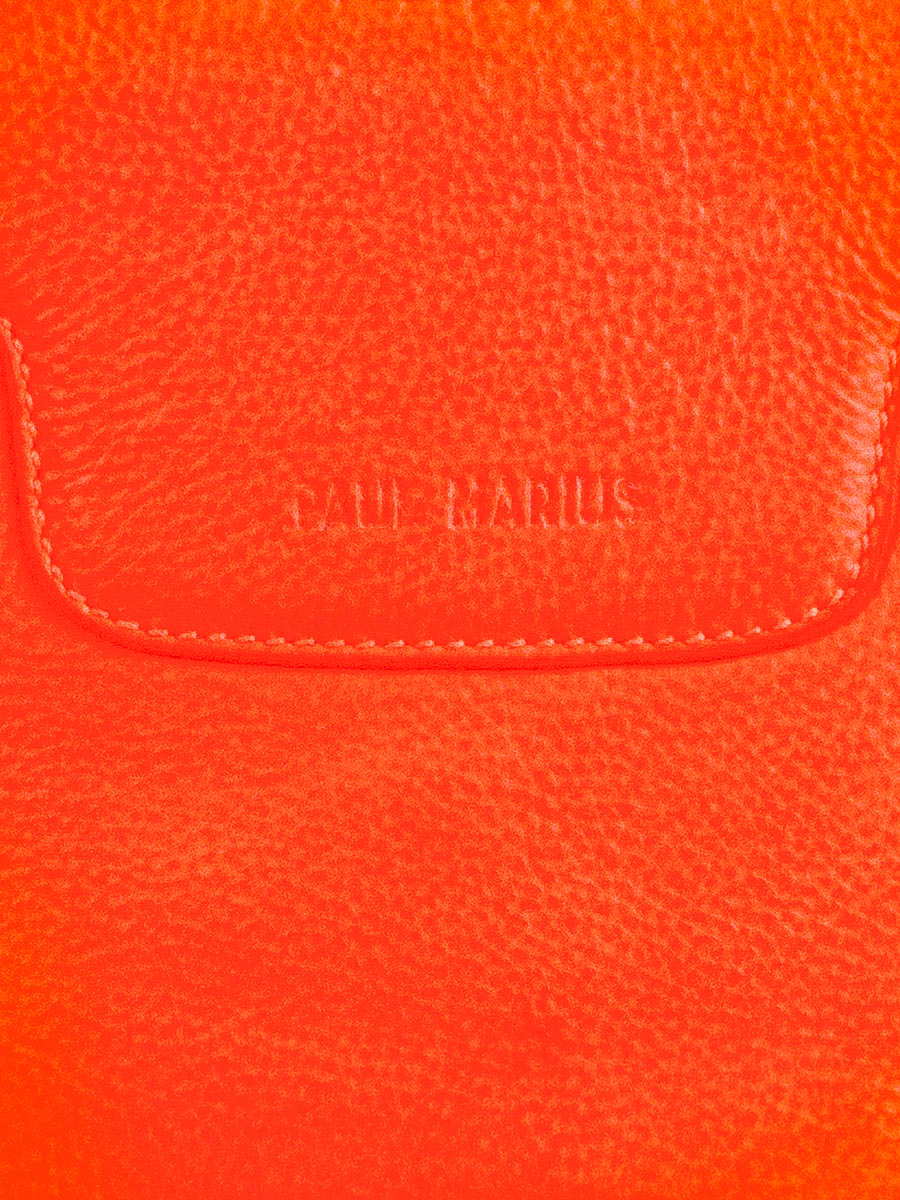 foto-vista-zoom-materiale-borsa-a-mezzaluna-in-pelle-arancione-garance-neon-paul-marius-w40-ne-o