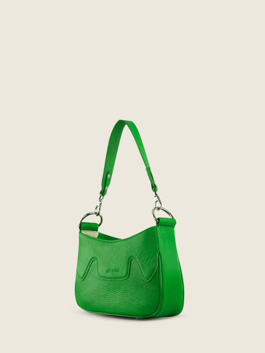 foto-vista-laterale-borsa-a-mezzaluna-in-pelle-verde-garance-neon-paul-marius-w40-ne-gr