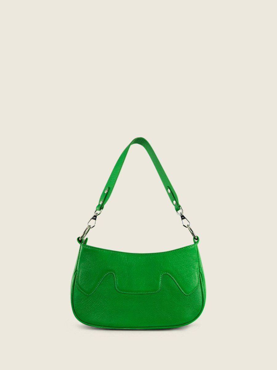 foto-vista-dietro-borsa-a-mezzaluna-in-pelle-verde-garance-neon-paul-marius-w40-ne-gr