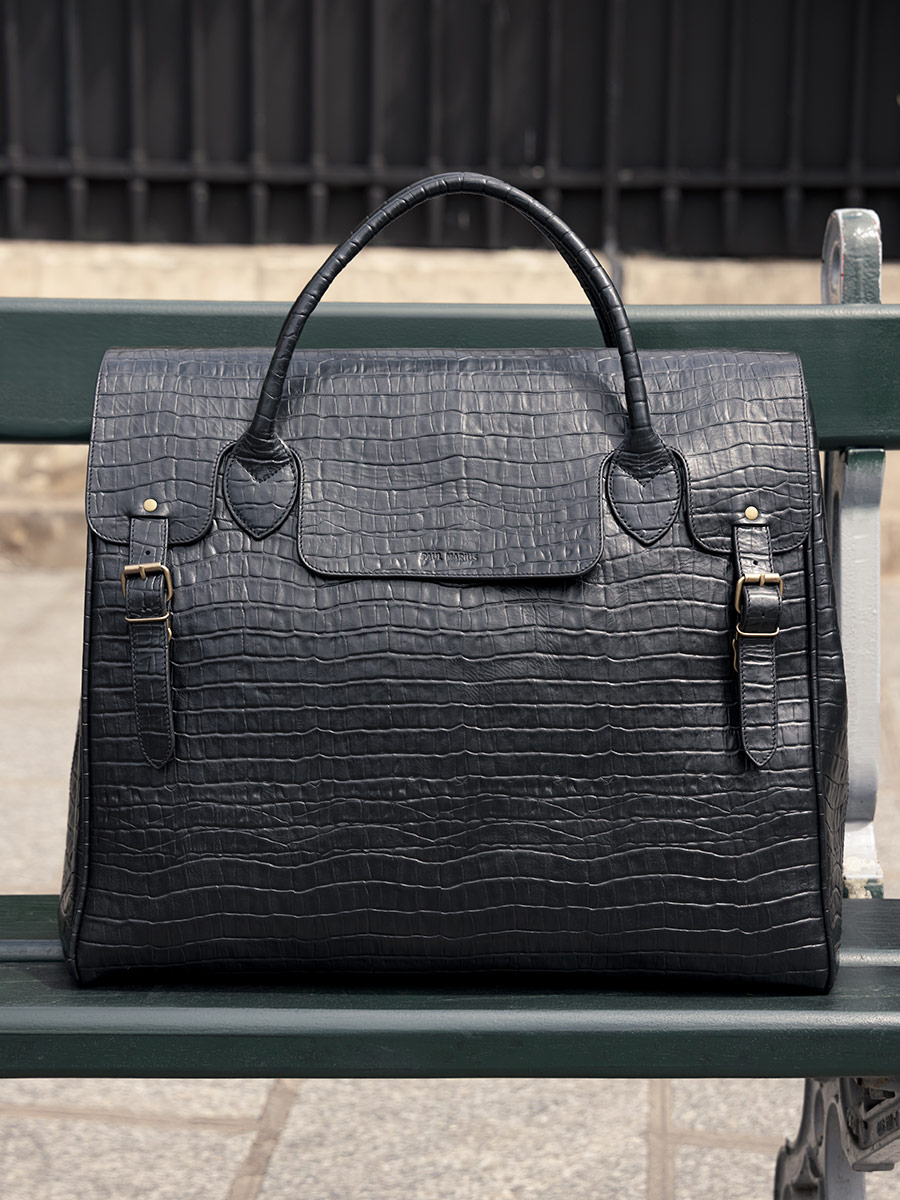 foto-vista-portata-grande-borsa-da-viaggio-in-pelle-nera-rouen-delhi-heritage-nero-corvino-paul-marius-m105-cr-b
