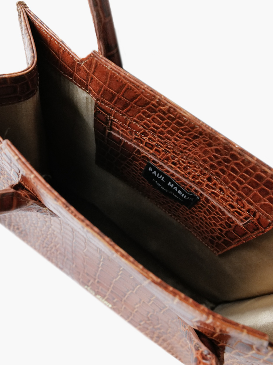 foto-vista-interna-borsa-tote-in-pelle-marrone-laflaneuse-alligator-ambre-paul-marius-w13-a-l