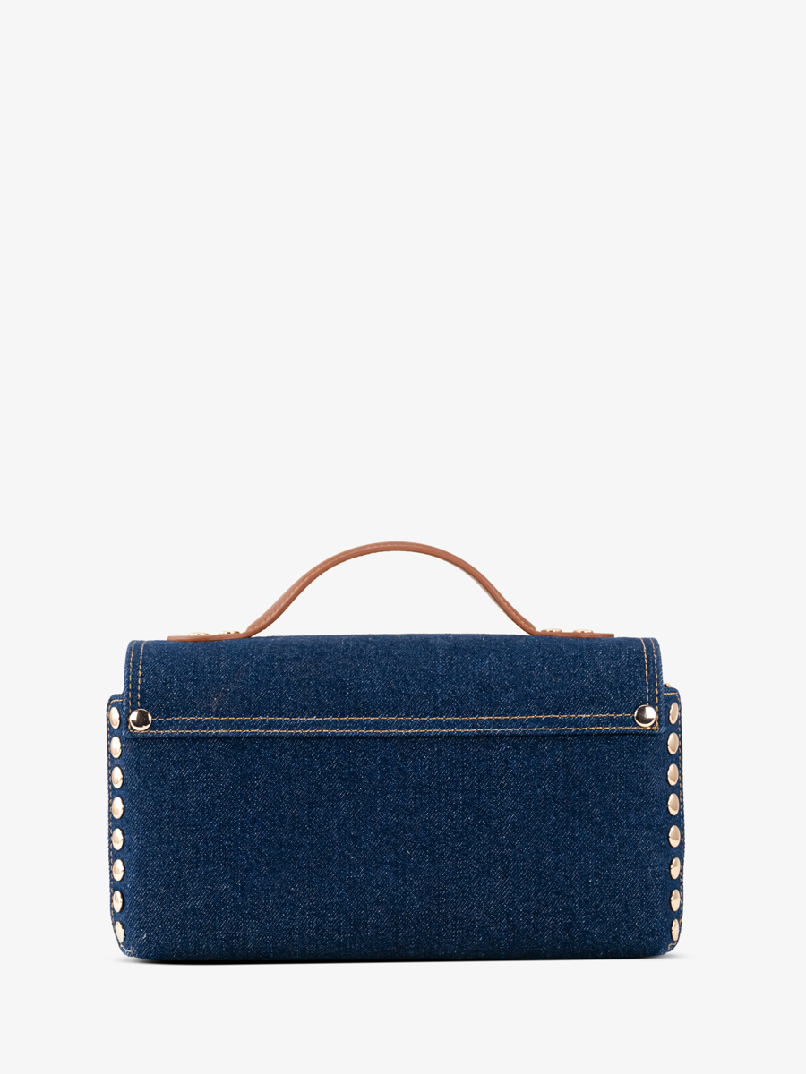 borsa-a-tracolla-in-pelle-jeans-blu-lartisane-n2-denim-grezzo-vista-posteriore-P102 DBLU-DENIM