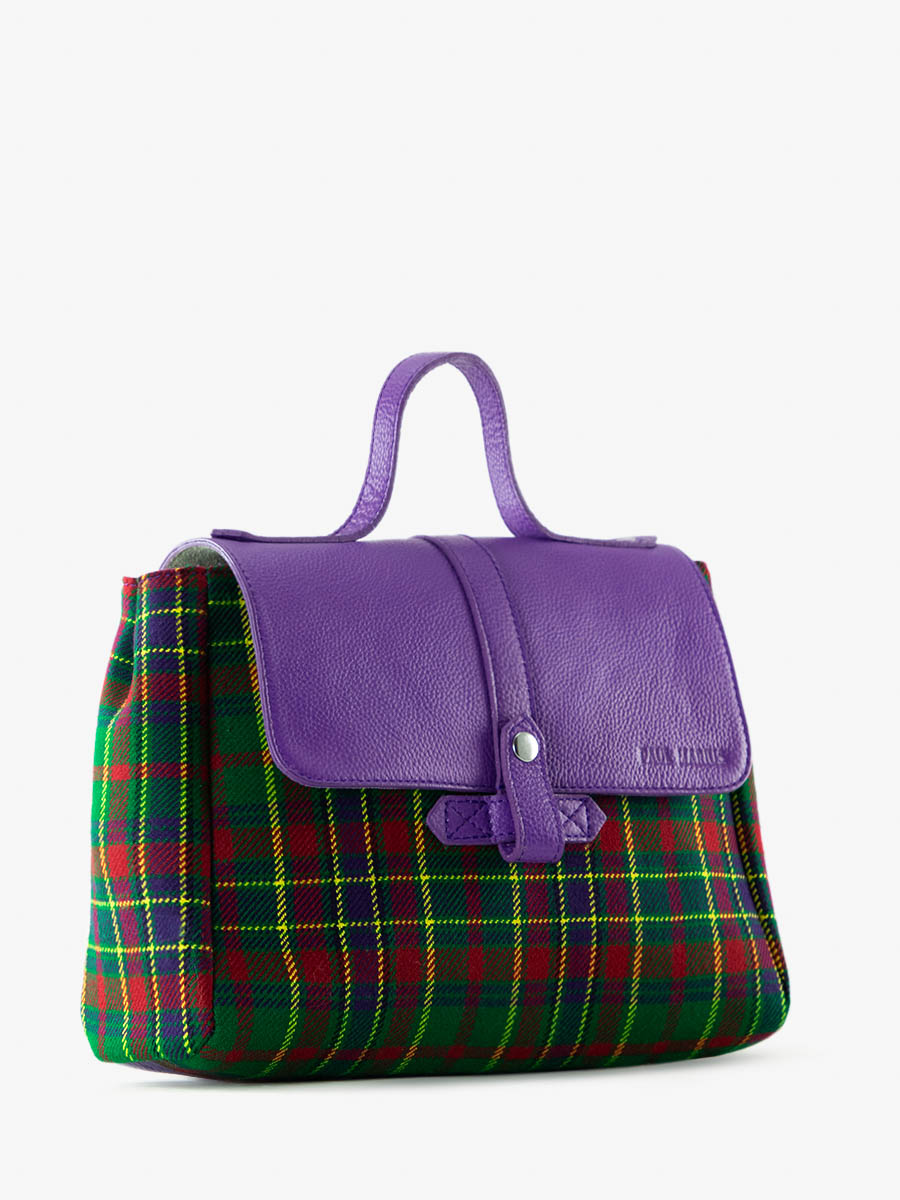 foto-vista-lato-borsa-a-tramoggia-in-tessuto-tartan-lecorneille-versus-paul-marius-w23-sco-gr-p