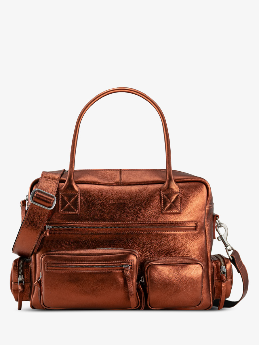 portadocumenti-multitasche-rame-metallizzato-ledandy-90s-Ginger-vista-frontale-w204-m-o