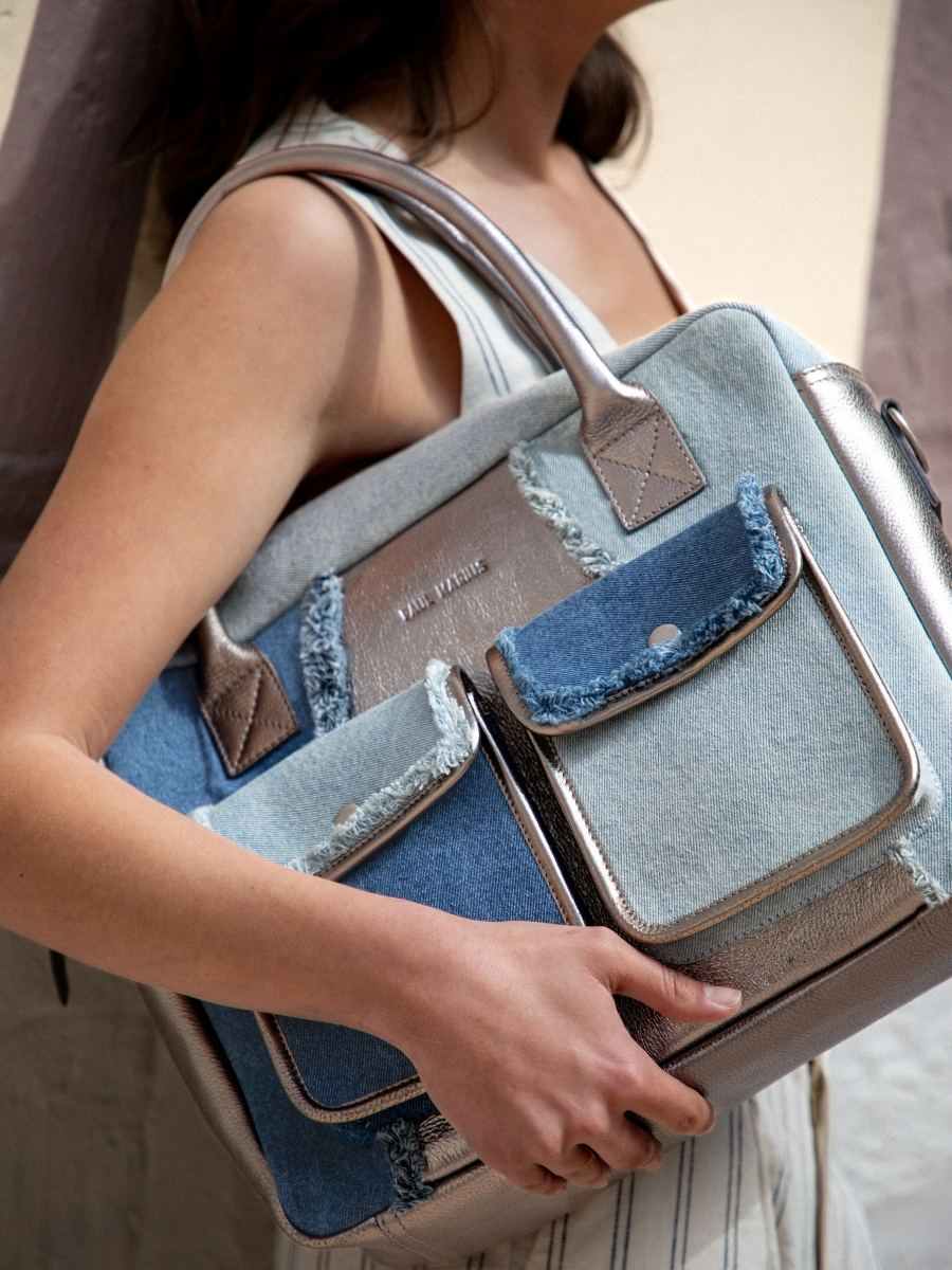foto-vista-zoom-materiale-borsa-a-spalla-in-denim-argento-donna-ledandy-denim-acier-paul-marius-w04-gm-denim