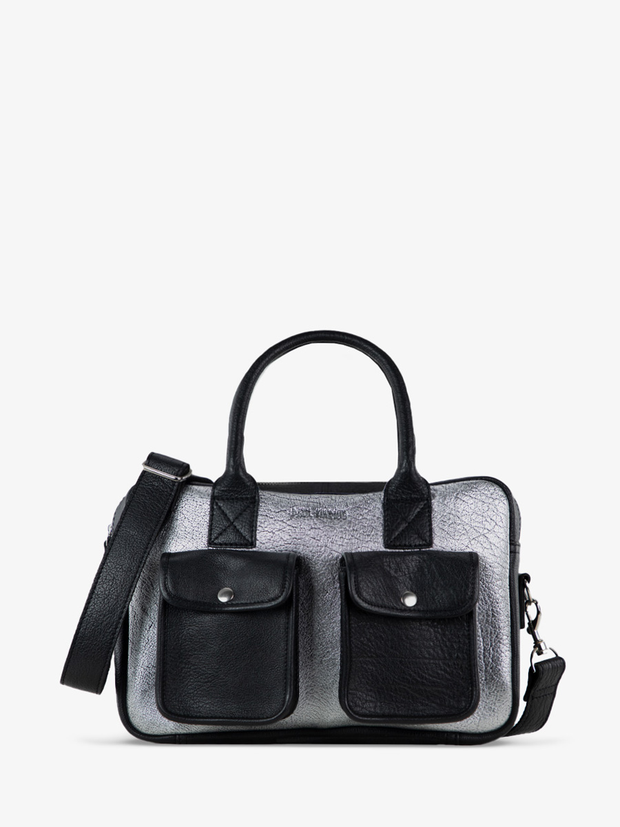 foto-vista-frontale-borsa-a-mano-in-pelle-argento-nero-ledandy-s-argento-nero-paul-marius-w04s-s-b