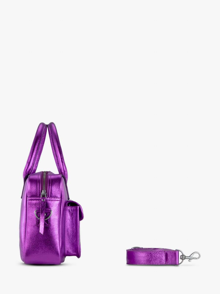 foto-vista-laterale-borsa-a-mano-in-pelle-viola-metallizzata-ledandy-s-bonbon-paul-marius-w04s-m-p