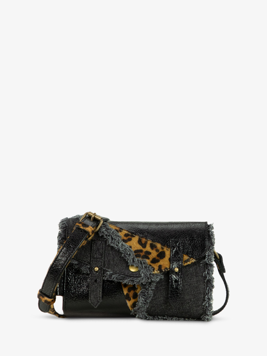 foto-vista-laterale-borsa-a-tramonto-in-pelle-nera-leopardata-lemini-indispensable-chimere-denim-nera-paul-marius-w08s-ch-b-denim