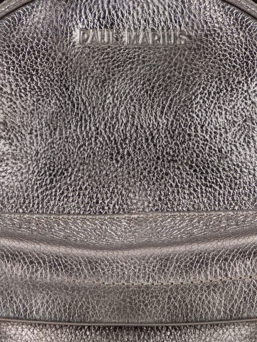 foto-vista-zoom-materiale-piccolo-zaino-in-pelle-donna-argento-lemini-intrepide-acciaio-paul-marius-m37s-gm