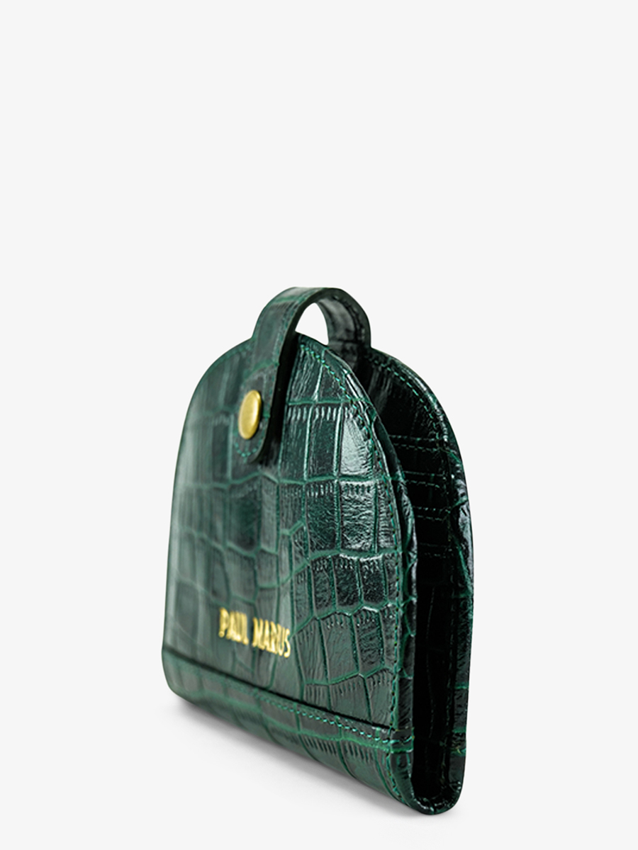 foto-vista-laterale-portafoglio-in-pelle-donna-leportefeuille-manon-n2-alligator-verde-paul-marius-m33-a-dg