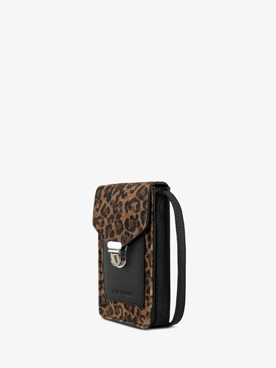 borsa-telefono-in-pelle-porta-telefono-leopardata-nera-vista-laterale-m88-lp-b