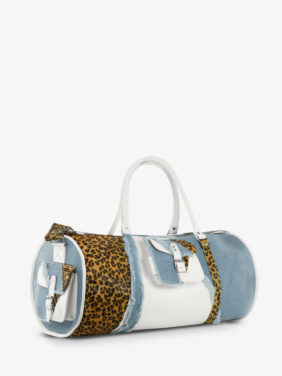 foto-vista-dietro-borsa-da-viaggio-in-pelle-bianca-leopardata-levoyageur-xl-chimere-denim-bianca-paul-marius-m08s60-ch-w-denim