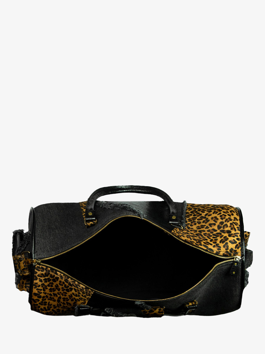 foto-vista-interna-borsa-da-viaggio-in-pelle-nera-leopardata-levoyageur-xl-chimere-denim-nera-paul-marius-m08s60-ch-b-denim