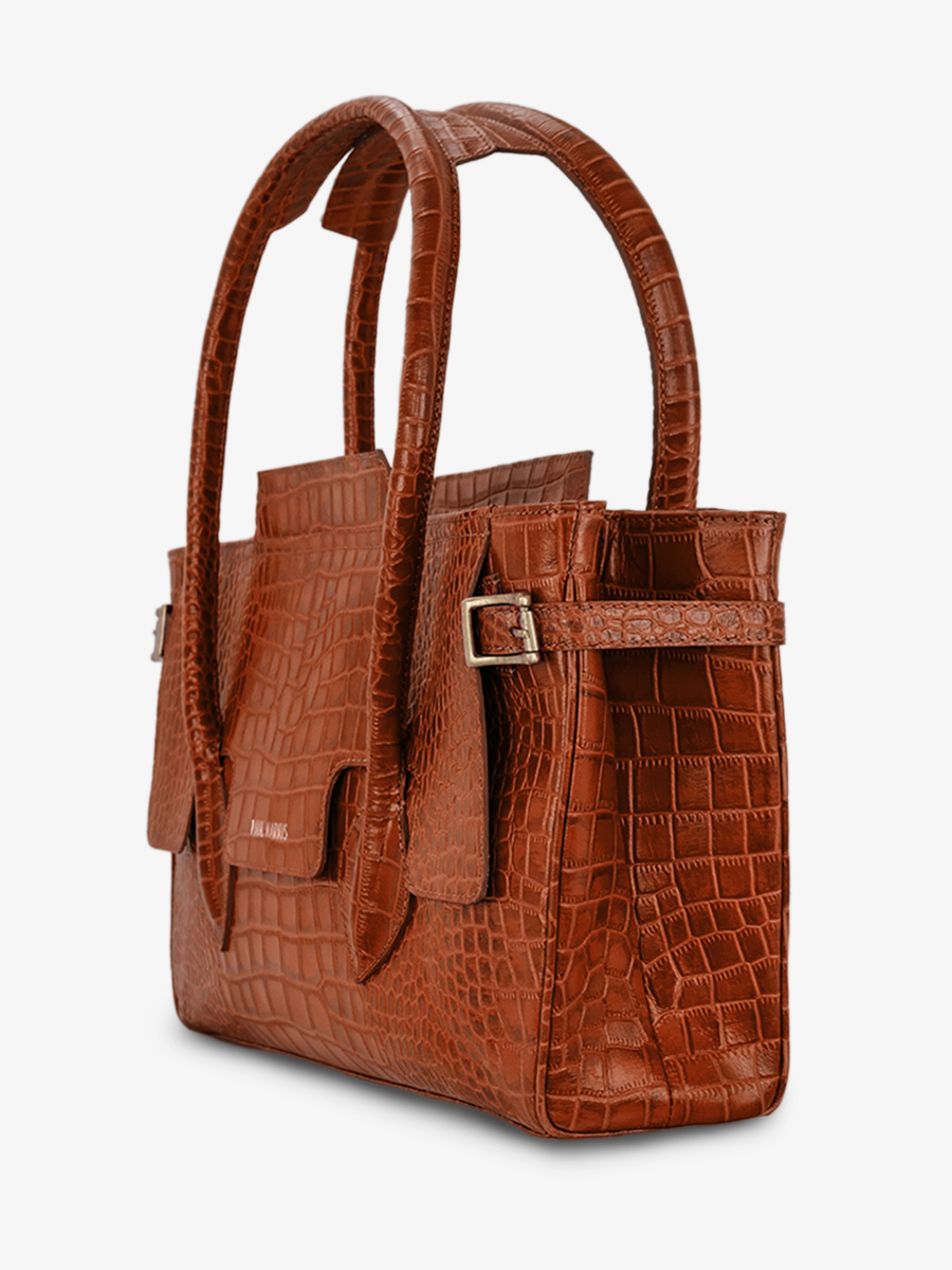 foto-vista-laterale-borsa-a-mano-in-pelle-donna-madeleine-alligator-marrone-paul-marius-w31-a-l