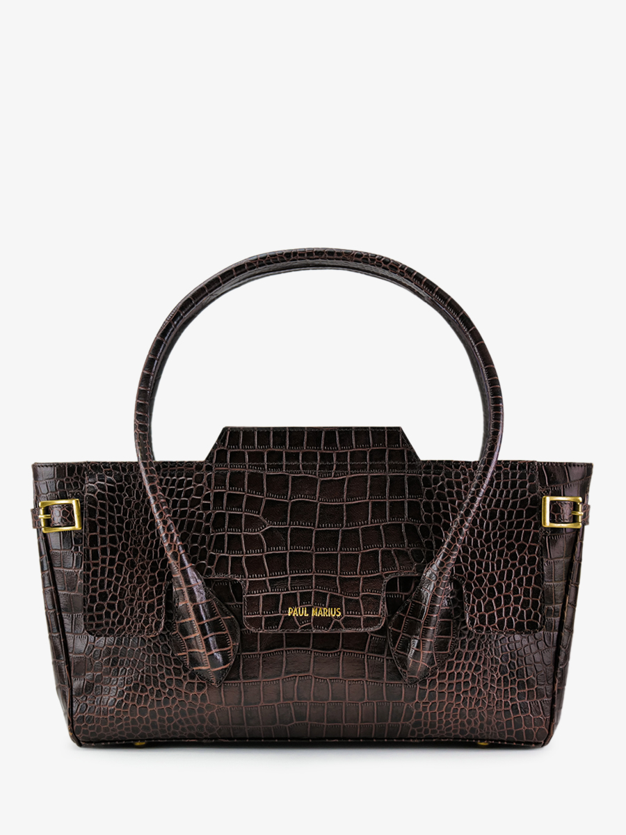 foto-vista-frontale-borsa-a-mano-in-pelle-donna-madeleine-alligator-marrone-paul-marius-w31-a-db