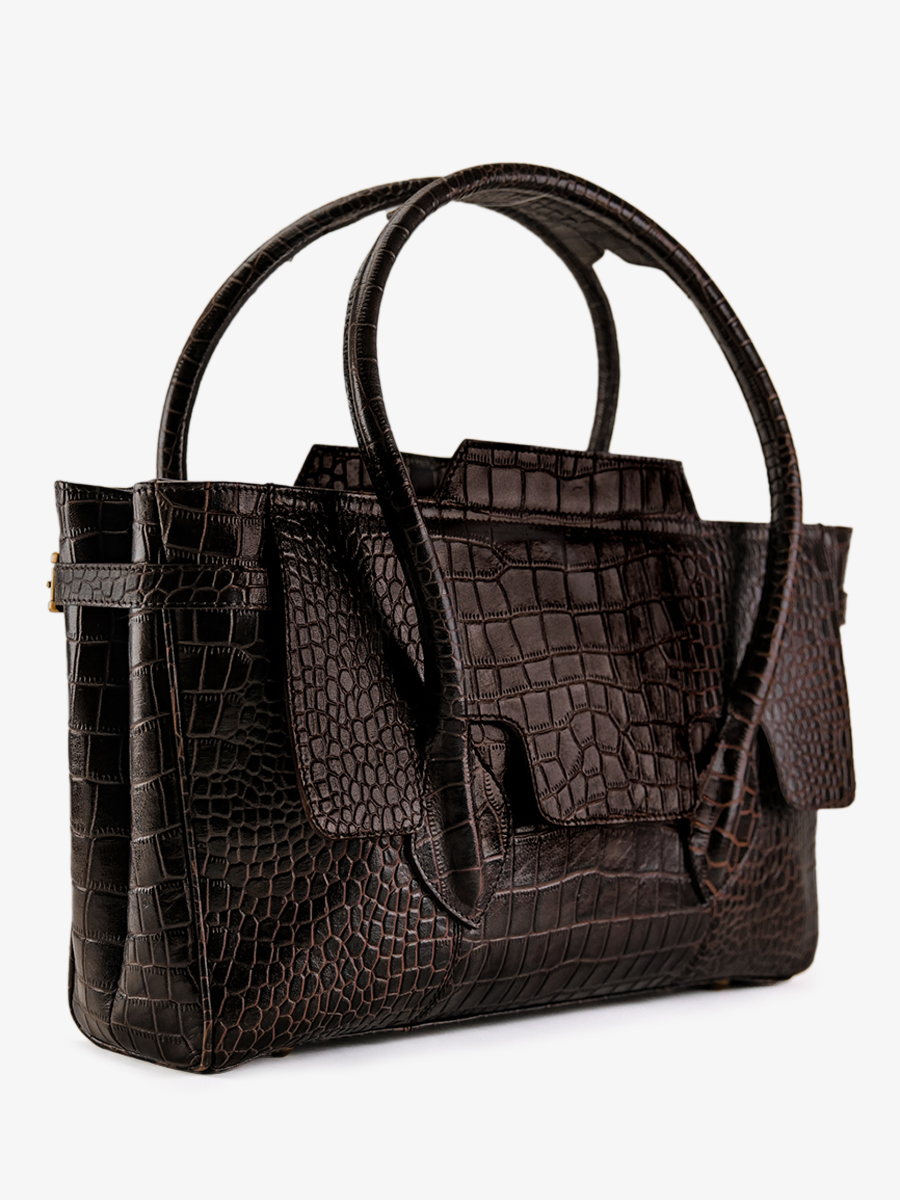 foto-vista-laterale-borsa-a-mano-in-pelle-donna-madeleine-alligator-marrone-paul-marius-w31-a-db