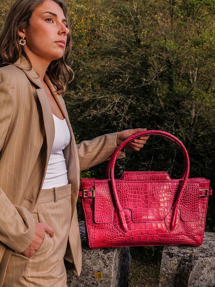 foto-vista-frontale-borsa-a-mano-in-pelle-donna-madeleine-alligator-rosa-paul-marius-w31-a-pi