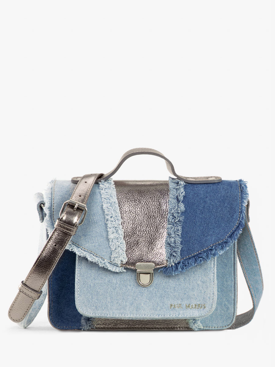 foto-vista-laterale-borsa-a-mano-in-denim-argento-donna-mademoiselle-george-denim-acciaio-paul-marius-w05-gm-denim