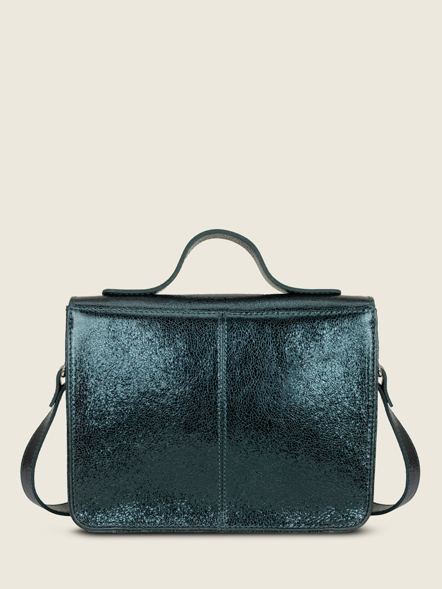 borsa-a-tracolla-in-pelle-verde-scintillante-Mademoiselle George-minuit-vista-posteriore-W05 M-gr